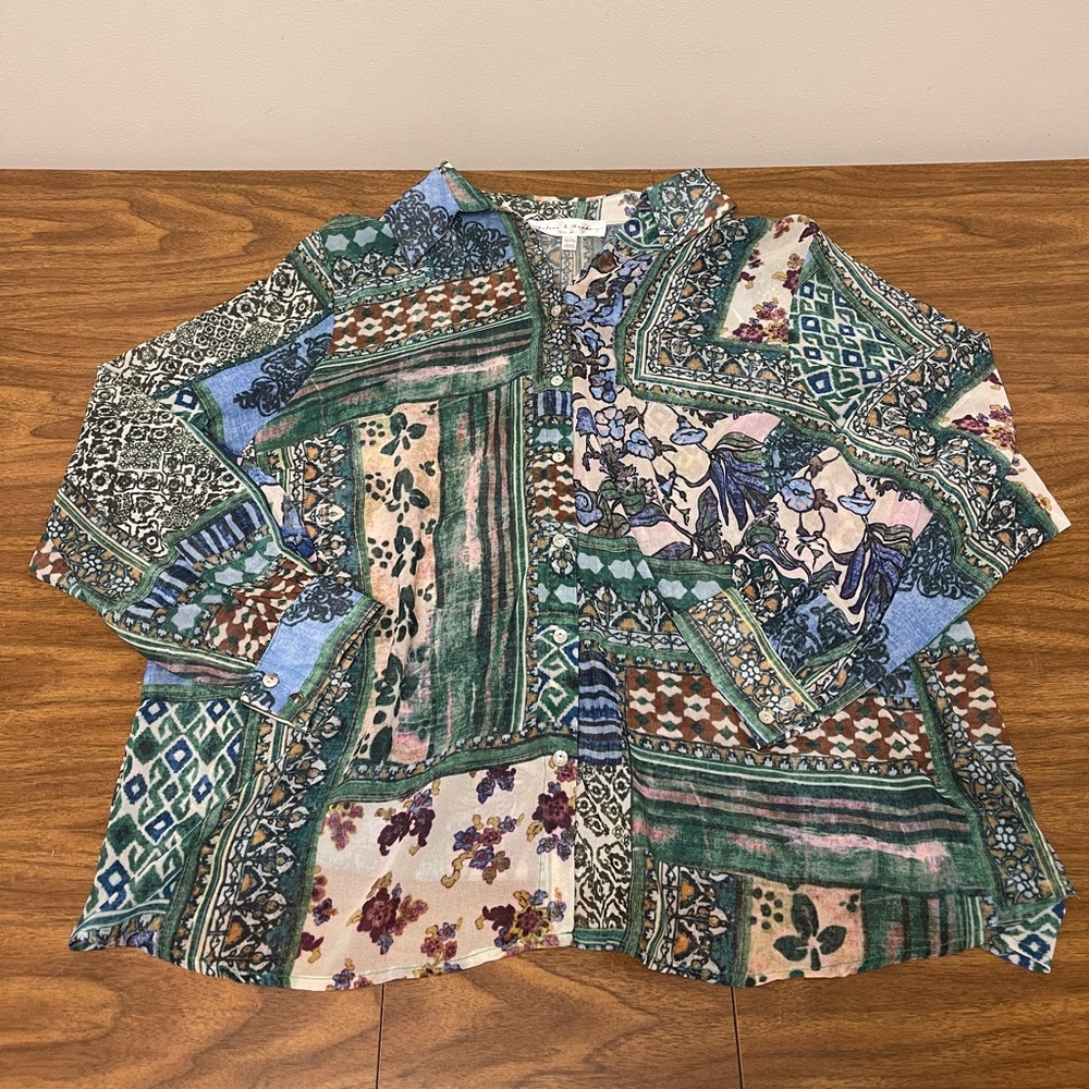 Chelsea & Theodore Multicolor Patterned Blouse